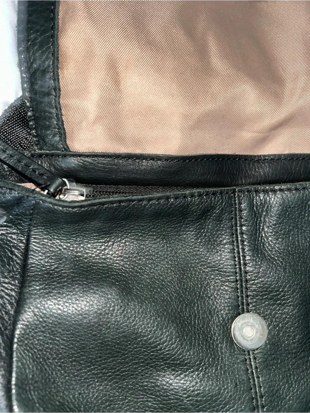 American Leather Co Genuine Super Soft Leather Backpack Black Top Sides Snaps